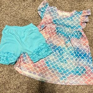 Mermaid Scale Top and Shorts Set